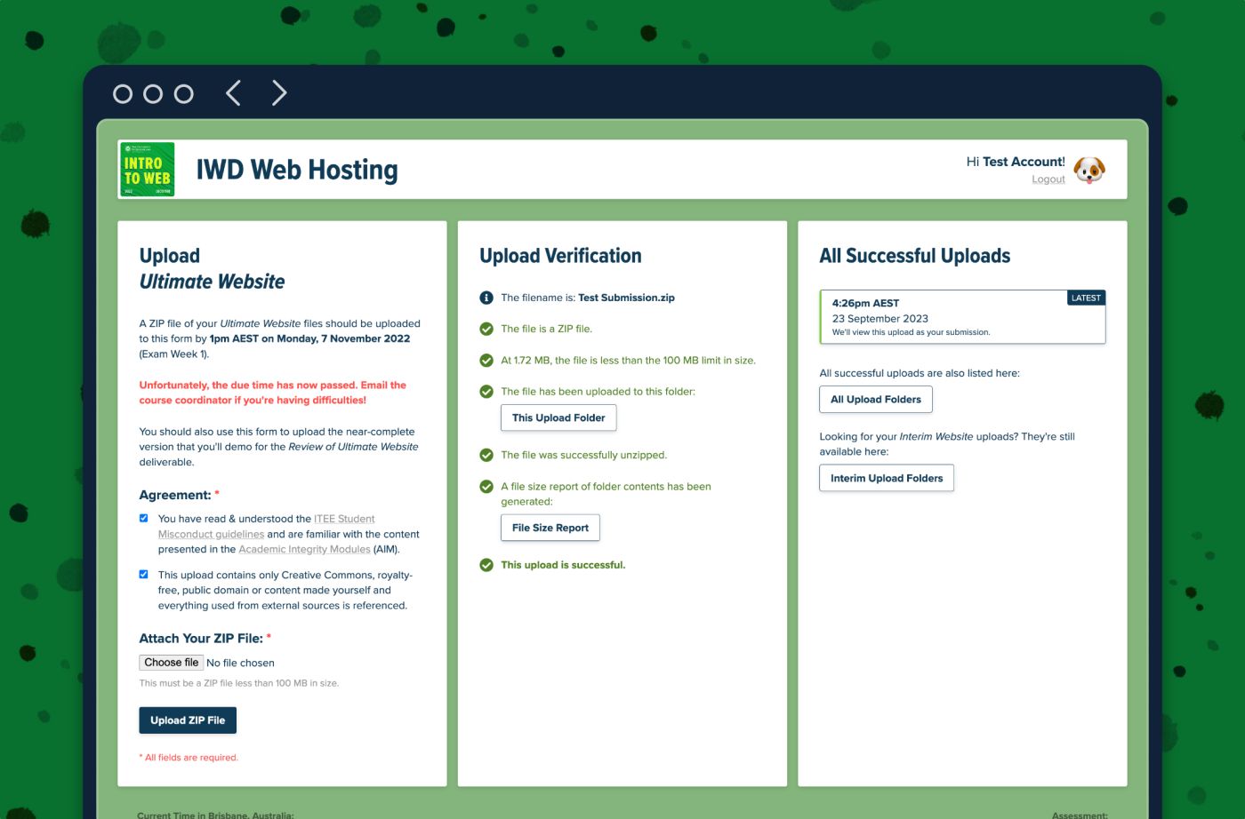 Screenshot #1 of Online Tester for Web Design Subject
